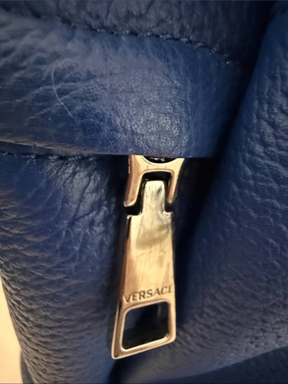 New Versace Royal Blue Leather Medusa Backpack